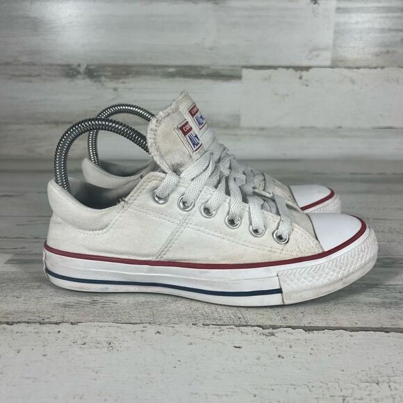 Converse Womens All Star‎ Ox Low Casual Sneaker Optical White Stripes Size 6.5 - Picture 1 of 8